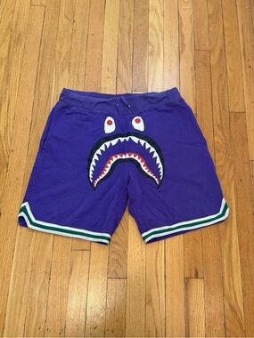 Mens Purple Bathing Ape Sweat Shorts